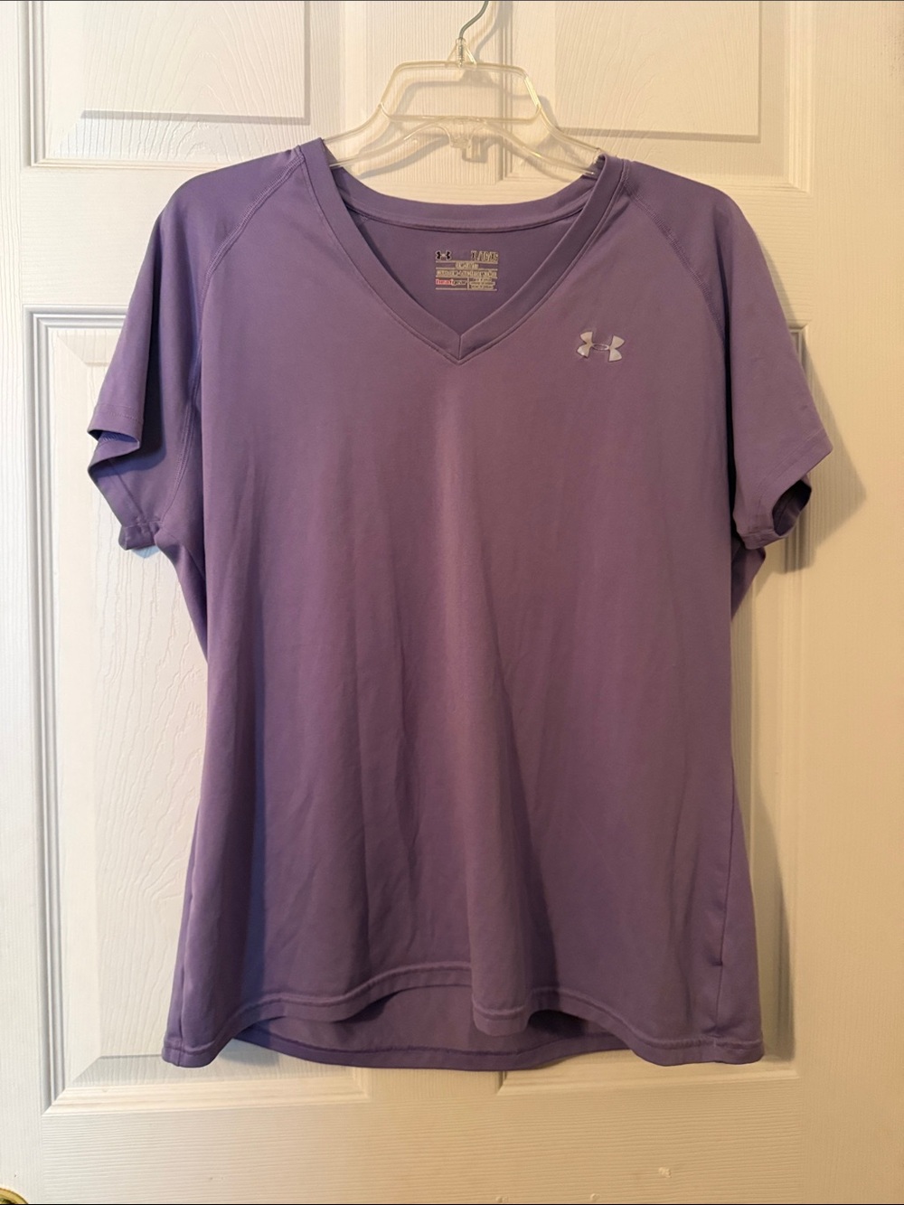Under Armour Lavender V-Neck Short Sleeve Performance Tee